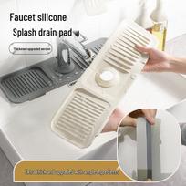 Non-slip Kitchen Sink Faucet Splash Guard & Anti-mildew Drying Mat Half Price Off-White Draining Mat [Extra Large] gray