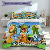 3pcs Custom Name Italian Brainrot animal Set,Includes 1 Duvet Cover and 2 Pillowcases,All-season Bedroom Decor 135cmx200cm white