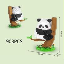 Idea Lovely Animal Nanobricks Micro Diamond Block Panda Park And Swing Set Build Blocks Model Educational Toys For Gifts black