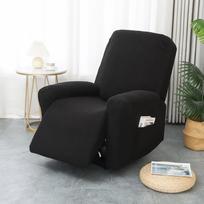 Versatile Fully Enclosed Elastic Chelsea Sofa & Recliner Cover 1-seater 4-piece black