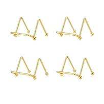ABKP-Small Gold Plate Holder Display Mini Metal Frame Stand For Picture, Book, Collectibles Wire Plate Stands auksas