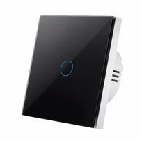 EU Standard Wall Light Switch Glass Panel Smart Switch Touch Sensor Switch  Home Wall Black Single Switch gray