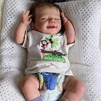 NPK 18in Reborn Baby Dolls Vinilo silikono Lifelike Babies lėlių žaislai vaikams mergaitėms gimtadienio dovana Boy gray