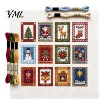DIY Christmas Ornaments Making Cross Stitch Kit, Winter Holiday Embroidery Xmas Handcraft Kits Tree Craft Kit for Adults, Home Decor Creative E gray