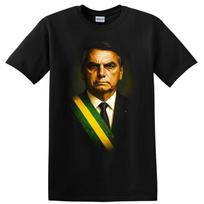 Jair Bolsonaro Portrait T Shirt Political Leader Sash Suit Serious Face Tee XXL black