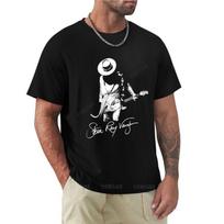 Cotton Tshirt Mens Srv Vintage Stevie Ray Vaughan Gifts For Fans Tshirt Korean Fashion Cute Tops T Shirt For Men Men Tshirts 4XL black
