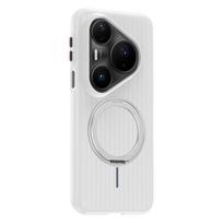 For Huawei Pura 80 Ultra Case Hard PC Ring Magnetic Wireless charging Protective Back Cover Case For Huawei Pura 80 Pro+ Shell Huawei Pura 80 Ultra balta
