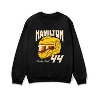 Lewis Hamilton Sweatshirt Inspired British Racing Driver Shirt Graphic Long Sleeve Shirt Trendy Unisex Oversized Casual Pullover XXXL juoda