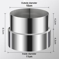 Nerūdijančio plieno išmetimo vamzdžio reduktoriaus adapteris Sidabrinis vamzdžio kintamo skersmens jungiklis 100-110mm