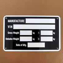 86 X 54mm Aluminum Trailer ID Tag Vin Plate Serial GVWR Medical RV Parts Camper Accessories BLANK white