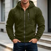 Men's Fashion Color Zip Up Hoodie with Pockets Casual Sweatshirt Jacket XL