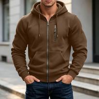 Men's Fashion Color Zip Up Hoodie with Pockets Casual Sweatshirt Jacket L