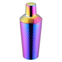 Leak Proof Shaker for Cocktails Hammered Cocktail Cup/Measuring Cup, Durable Food Grade Stainless Steel Professional Bar Tools Home Mixing Shaker, A blue