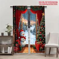 2pcs, Tree Xmas Curtains, Rod Pocket Mount, Digital Printed Curtains, Suitable for Living Room Kitchen Bedroom Study Home Decor 60X150cm gray
