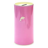 Metalinis taupyklė Didelės talpos Gyvūnų rašto dizainas Vaikams Cilindrinis taupyklė Finansų valdymo įrankis Dolphin pink