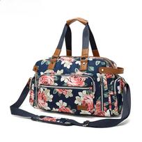 Travel Bag Single Shoulder Duffel Bag Polyester Printed Large Capacity Storage Bag Oxford Cross Roof Bag Dry and Wet Separation black