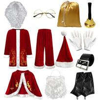 Santa Claus Costume Christmas Costume Adult Beard Stage Golden Velvet Performance Costume 6XL brown