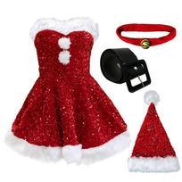 Pure Desire Style Christmas Sequined Tube Top Dress Sequined Christmas Dress Sexy Girl Stage Party Dress Female M raudona