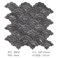 3D Cloud Shape Metal Mosaic Tile Peel and Stick Waterproof Moistureproof Wall Sticker Cuttable for Bedroom Wall Backsplash Decor gray