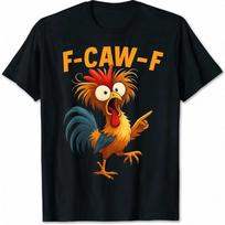 Funny Screaming Rooster Graphic Tee Sarcastic Double Sided Shirt M orange