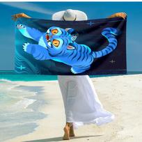 1pc KPop Demon Hunters23 Beach Towel, Comfortable and Thick, and Swimming/Bath/Picnic/Camping Towel, Suitable for Seaside Beaches 70cmx140cm(27x55inch) black