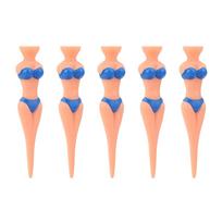5Pcs Golf Tees Plastic Anti Slip Lady Bikini Girl Golf Practice Tees for Golf Training Blue mėlyna