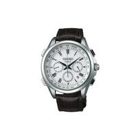 SEIKO Dolce Solar Radio Quartz Leather Strap Men's Watch White Dial SADA039