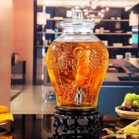 Stiklinė vyno infuzijos butelis su čiaupu - 5L/10L Sandarus virimo indas 10 Jin orange