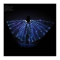 Dazzling Stage Costume Wings LED Light Up Belly Dance for Adults Kids, Glowing Halloween Performance Props Flexible Polyester with Colorful M