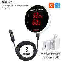 Tuya WIFI Temperature Humidity Sensor Thermometer Hygrometer Smart Life Moisture Probe For Home Plants google home alexa black