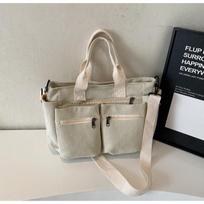 Large-capacity Artistic Single-shoulder Crossbody Bag Minimalist Style Multi-pocket Handbag Casually smėlis