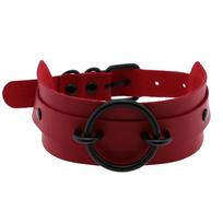 DIEZI Vintage Goth Red PU Leather Choker Necklace designed for Women Harajuku Gothic Black Chain Collar Statement Necklace Men Jewelry black