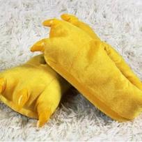 Jaukios pliušinės dinozaurų animacinių filmukų šlepetės: Šilti, mieli, unisex namų batai rudeniui ir žiemai Small (Size 25-32) yellow