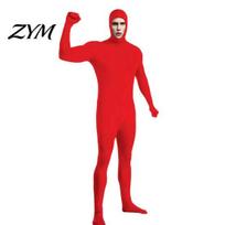 Suaugusiųjų Spandex Unitard Pilno Kūno Zentai Kostiumas Vyrams Moterims, Atviras Veidas Helovino Cosplay Lengvas Kostiumas Jumpsuit Bodysuit, Tampri 160cm raudona