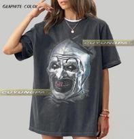 Art The Clown Terrifier Horror Movie Oversized Graphic Tee, Comfort Colors Unisex T-Shirt YS 130 black