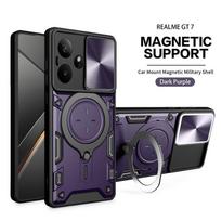 For Realme GT7 5G Case Armor Slide Camera Lens Protect Back Cover For OPPO Realme GT7 GT 7 RealmeGT7 Magnetic Holder Ring Funda For Realme GT7 5G gray