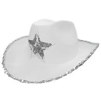 Felt Cowboy Hat Western Cowgirl Hat Costume Glitter Hats Cap for Kids Boys Girls sidabras