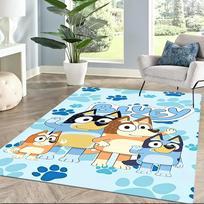 Bluey šeimos nuotykių kvadratiniai kilimai yra puikus pasirinkimas svetainėms, miegamiesiems, namų dekoravimui ir kaip dovanos. 80cmx120cm
