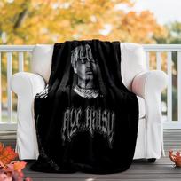 XXXtentacion flanelinis pledas minkštas visų sezonų užklotas, dizainas stovyklavimui, kelionėms automobiliu, žygiams, sofai, lovai, biurui, puiki dovana vakarėliams 130cmx150cm white