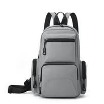 Adjustable Strap Chest Bag, Multi-functional Backpack, Sports Bag, Backpack, Zipper Anti-theft Pocket, Suitable for Daily Commut gray