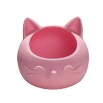 3D Printed Cat Head Pen Holder, Cute Desktop Storage Container, Wide Mouth Sundries Container for Keys Pens Makeup Brush Bracelets Rings Necklace pink