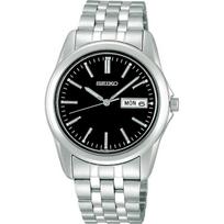 Seiko Selection SCXC013 Men's/Unisex Quartz Watch, Black Dial, Stainless Steel, Silver/Black gray
