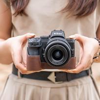 Genuine Leather Camera Case Nikon ZF Z6 III Z5 II Z7 Z30 Z50 With Strap Handheld Protective Cover Z5/Z6/Z7II Coffee Brown Genuine Leather Base black