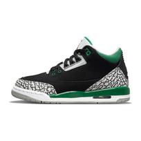 Air Jordan 3 Retro GS Pine Green Kids Sneakers Black Cement-Grey White 398614-030 36.5