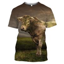 Vasaros Ispanijos Jaučių Imtynės 3D Spausdinti Marškinėliai Jaučio Streetwear Vyrams Moterims Mados Trumpomis Rankovėmis Marškinėliai Apvalia Kakleliu Vaikams T-shirt Viršutiniai Drabužiai 3XL brown