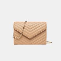 Xiaoxiangfeng Envelope Bag Caviar Multi-Compartment Small Square Bag One Shoulder Crossbody V Grid Versatile Chain Women'S Bag abrikosas