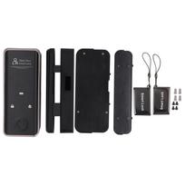 Electronic Smart Glass Door Lock Fingerprint Password Keyless Entry Door Lock Emergency Power black