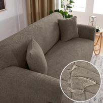 Neperšlampami žakardo sofos užvalkalai Stori elastingi kampiniai tvirti sofos užvalkalai L formos sofos užvalkalo apsauga 1/2/3/4 vietų 1 Seater 90-140cm gray