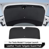 For Tesla Model Y Juniper Trunk Tailgate Guard Pad Leather Trunk Cargo Liner Backplate Protective Anti-dirty Pad Car Accessories For Model Y Juniper black