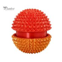 Portable Massager Ball Spiky Massage Fidget Clicker, Mini Textured for Stress Decompression Desk Toy Relief, Home Office School Tactile raudona